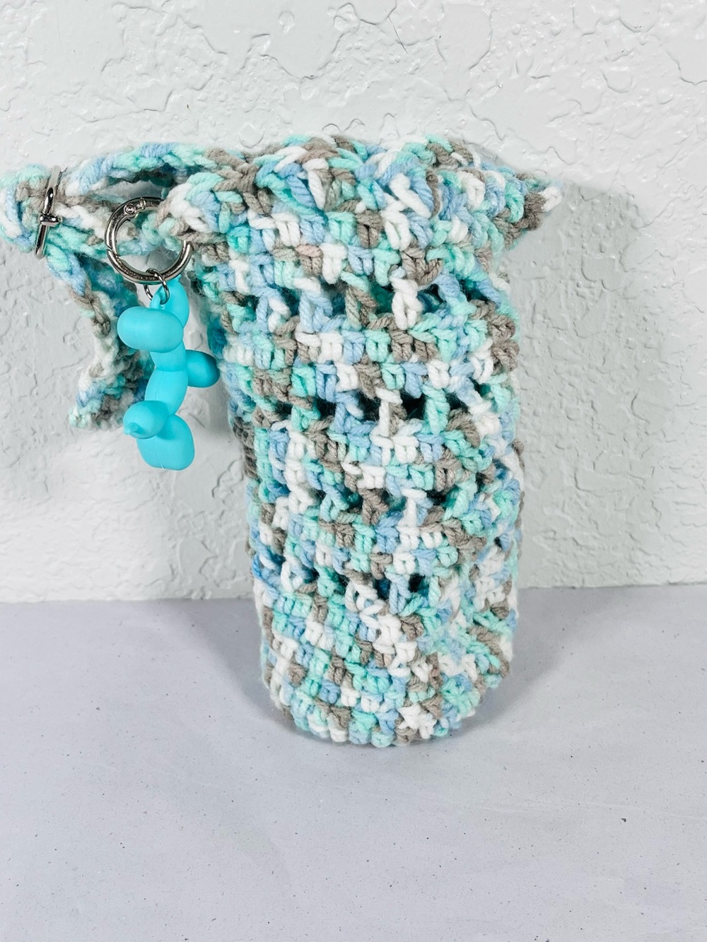 Crocheted Water Bottle Crossbody Bag & Balloon Dog Charm - Picture 8 of 8